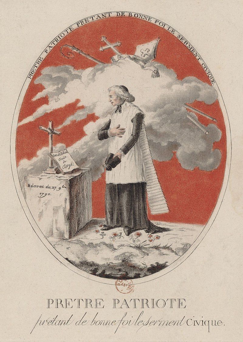 Estampe : prête patriote prêtant de bonne foi le serment civique Estampe : prête patriote prêtant de bonne foi le serment civique