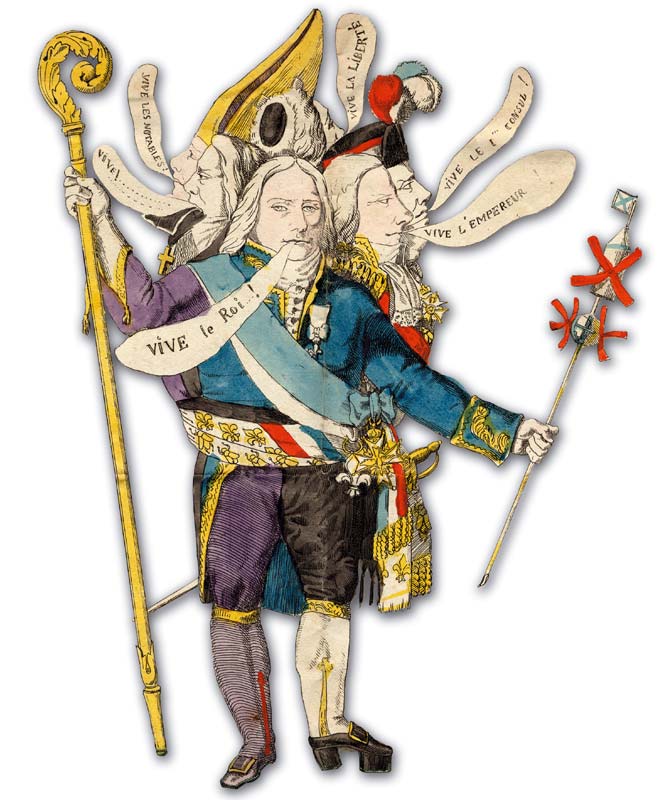 Caricature 'L'homme aux 6 têtes' Caricature 'L'homme aux 6 têtes'